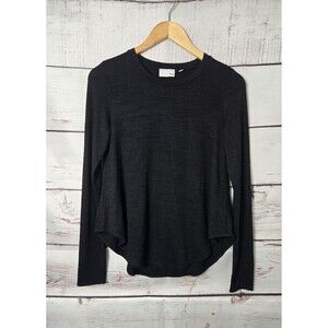 Wilfred Free Aritzia Womens Top Size Small Black Long Sleeve High Low Hem